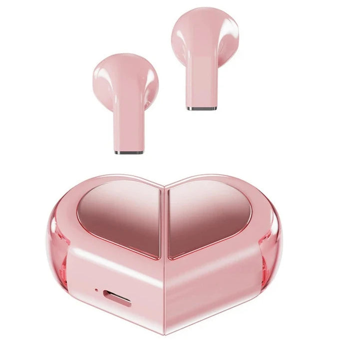 Adorable Heart-Shaped Wireless Earbuds for Y2K Aesthetic Lovers and Cute Accessories