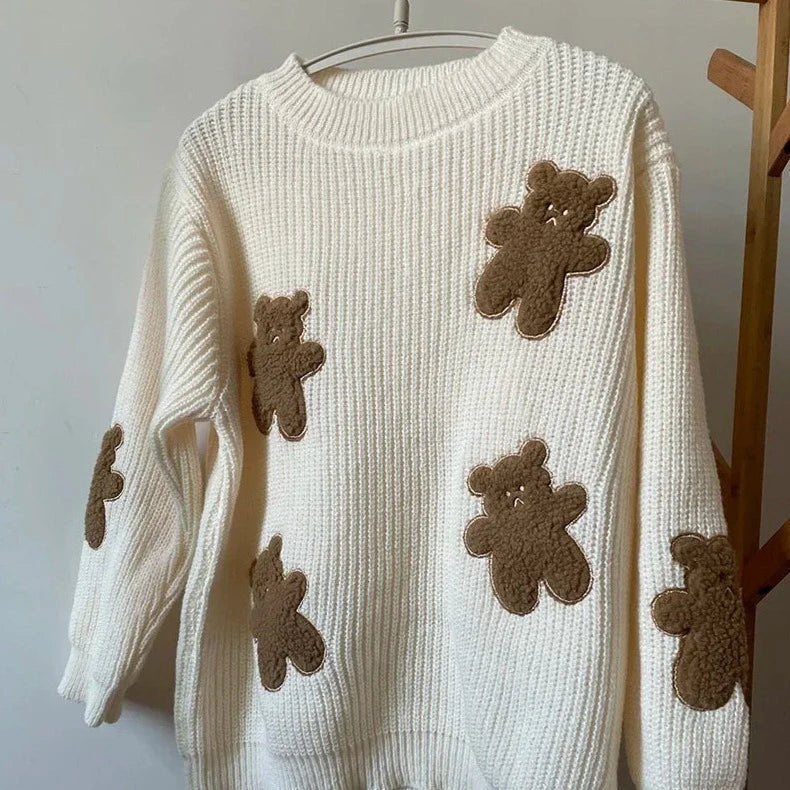 Adorable Kawaii Bear Sweater - Cozy and Cute for Y2K and Coquette Aesthetic Lovers