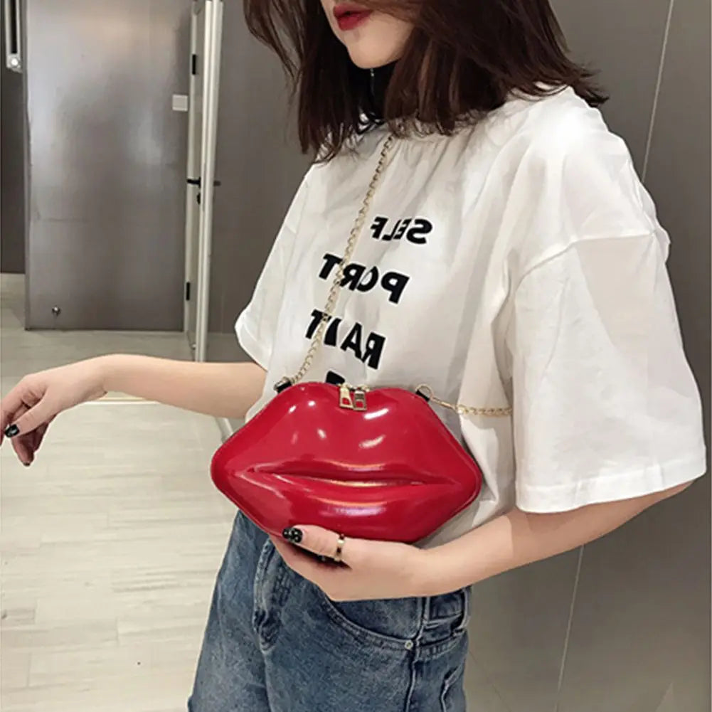 Adorable Lips Shaped Clutch - Y2K Aesthetic Cute Accessory for Trendy Outfits