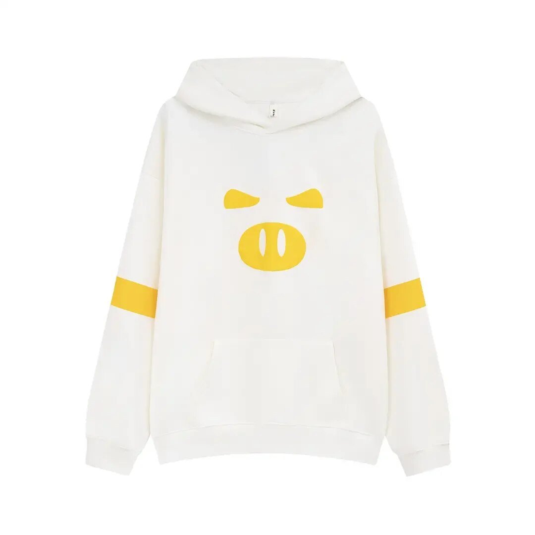 Adorable Piggy Couple Hoodie - Y2K Aesthetic Comfy Top for Cute Outfits and Cozy Vibes