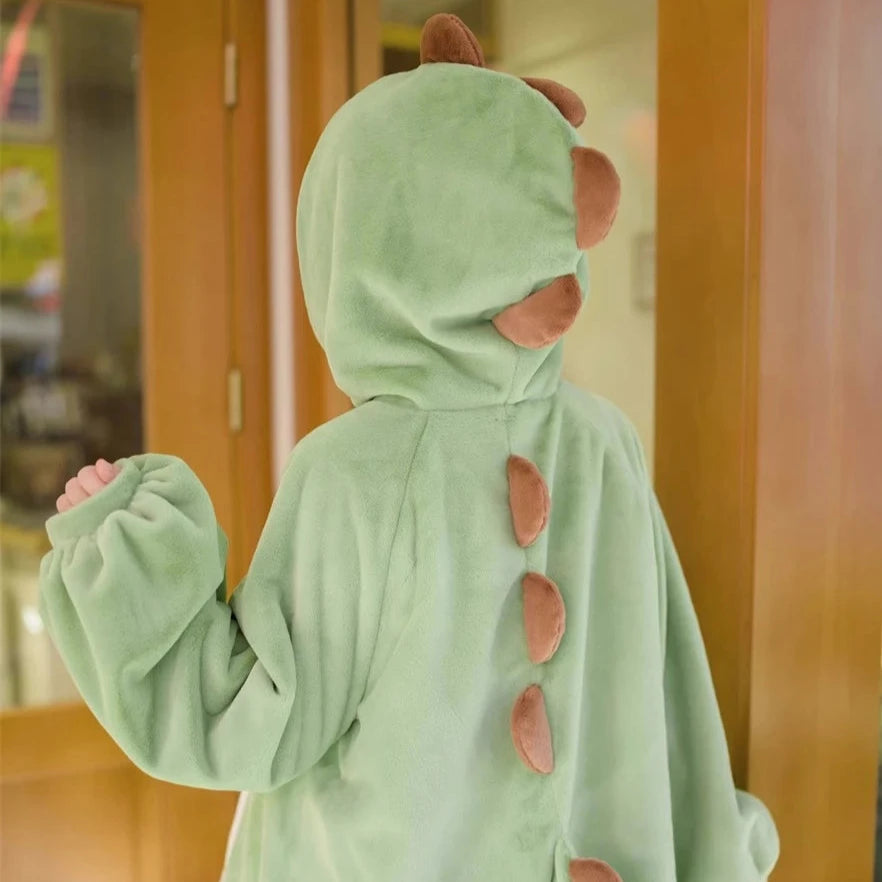 Adorable Y2K Cute Hooded Dinosaur Sweater for Cozy Aesthetic Outfits