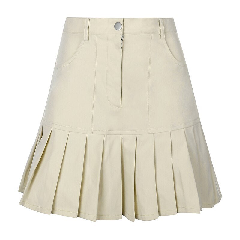 Aesthetic Y2K Pleated Cargo Skirt for Trendy Coquette and Grunge Outfits