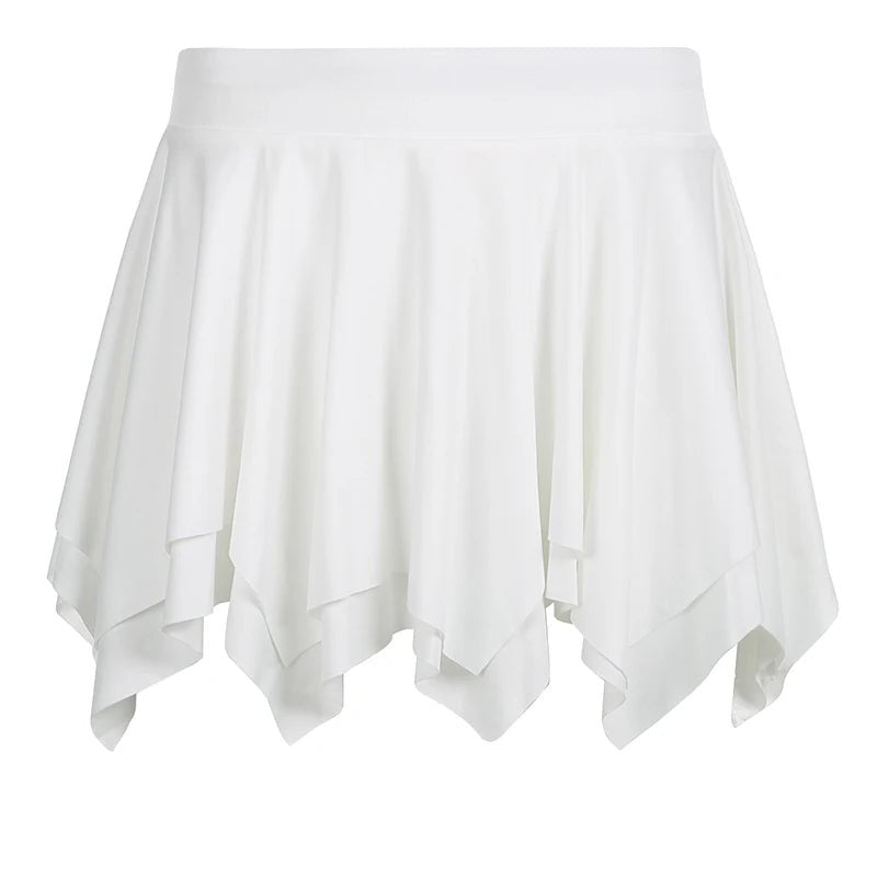 Asymmetrical Pleated Mini Skirt in Y2K Style for Trendy Coquette and Grunge Aesthetics