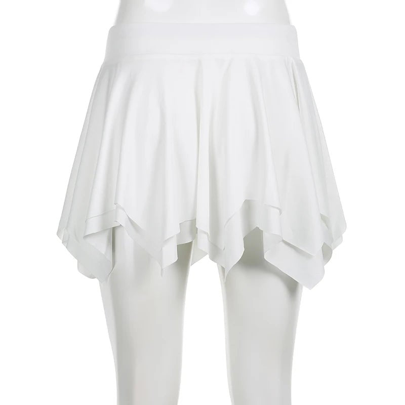 Asymmetrical Pleated Mini Skirt in Y2K Style for Trendy Coquette and Grunge Aesthetics