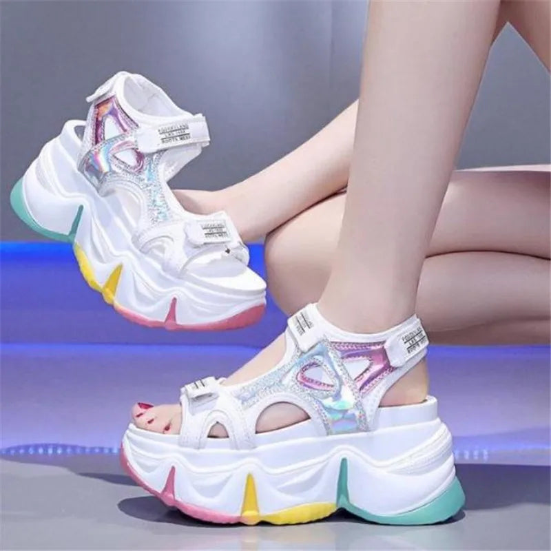 Candy Color Platform Sandals for Y2K Aesthetic and Coquette Style Outfits