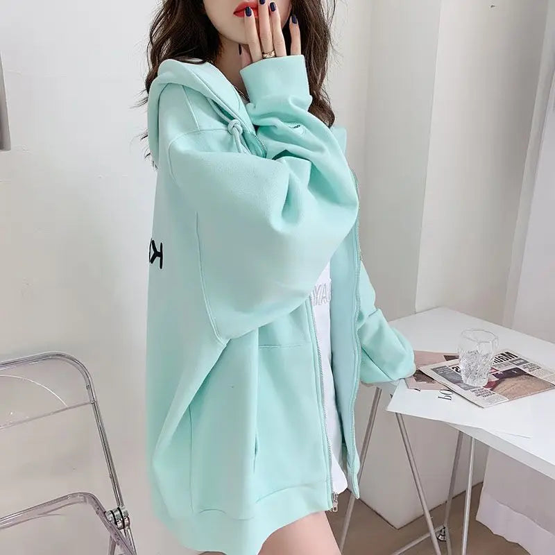 Casual Candy Color Y2K Hoodie - Cute Pastel Aesthetic for Comfy Everyday Style