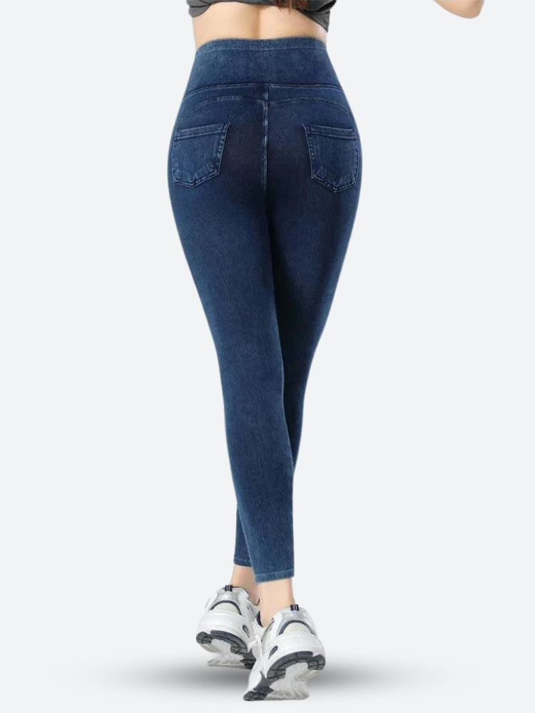 Casual High Rise Fit Y2K Denim Jeggings for Trendy Aesthetic Outfits