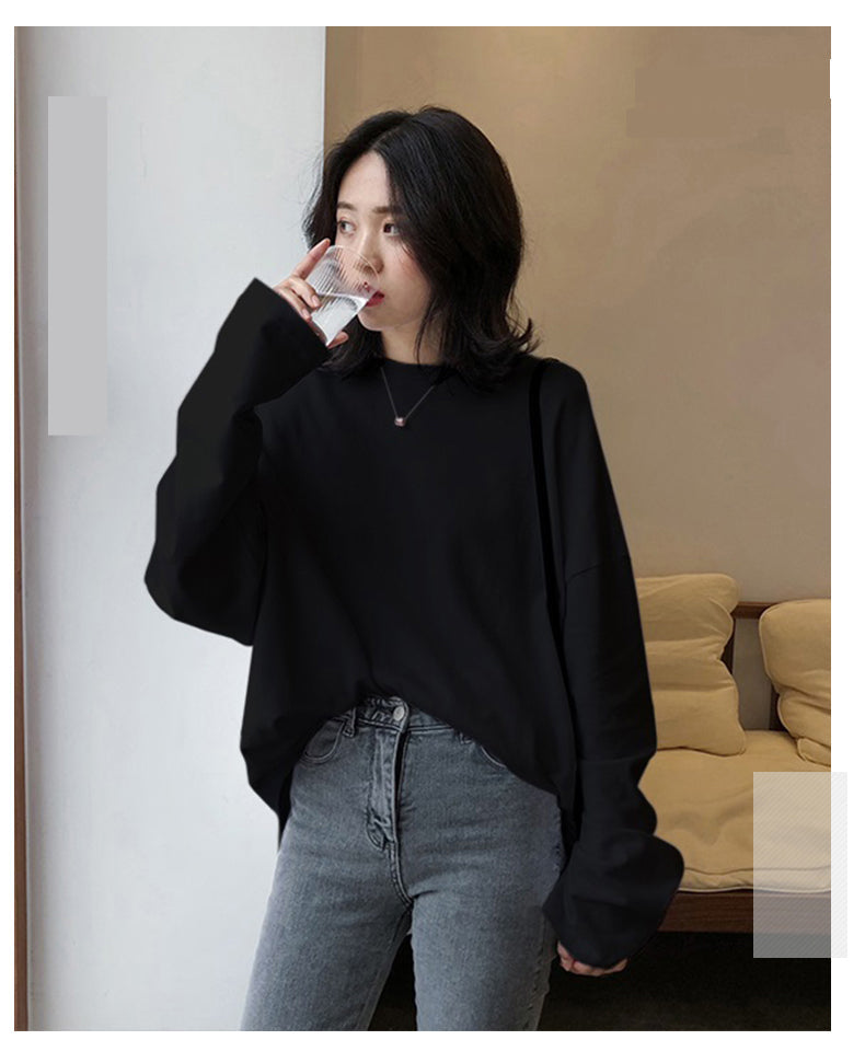 Casual Long Sleeve Basic Loose Shirt - Effortless Y2K Style for Aesthetic Outfits