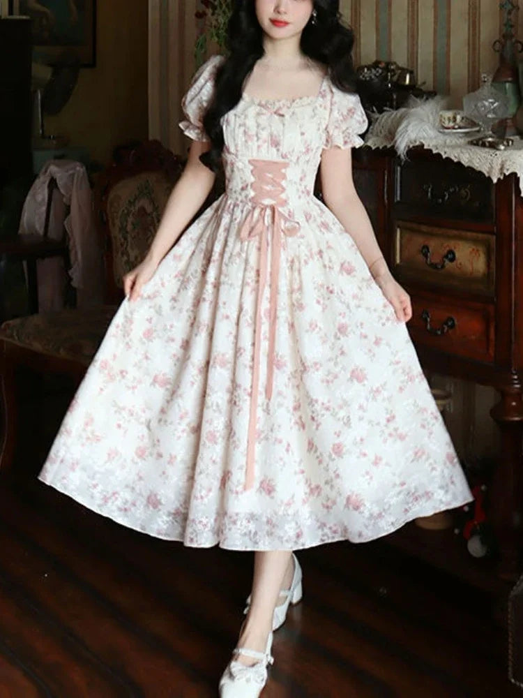 Charming Floral Y2K Fairy Dress for Coquette Aesthetic and Enchanting Outfits