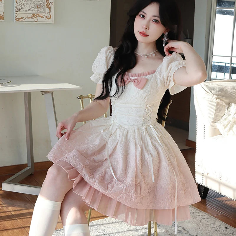 Charming Sweet Lolita Fairy Dress - Enchanting Y2K Aesthetic with Coquette Style Elements