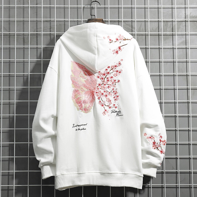 Cherry Blossom Butterfly Hoodie - Y2K Aesthetic Comfy Top for Cute Outfits