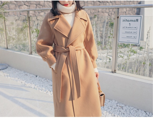 Chic Adjustable Belted Wool Coat for Y2K Fashion Lovers and Coquette Aesthetic Enthusiasts