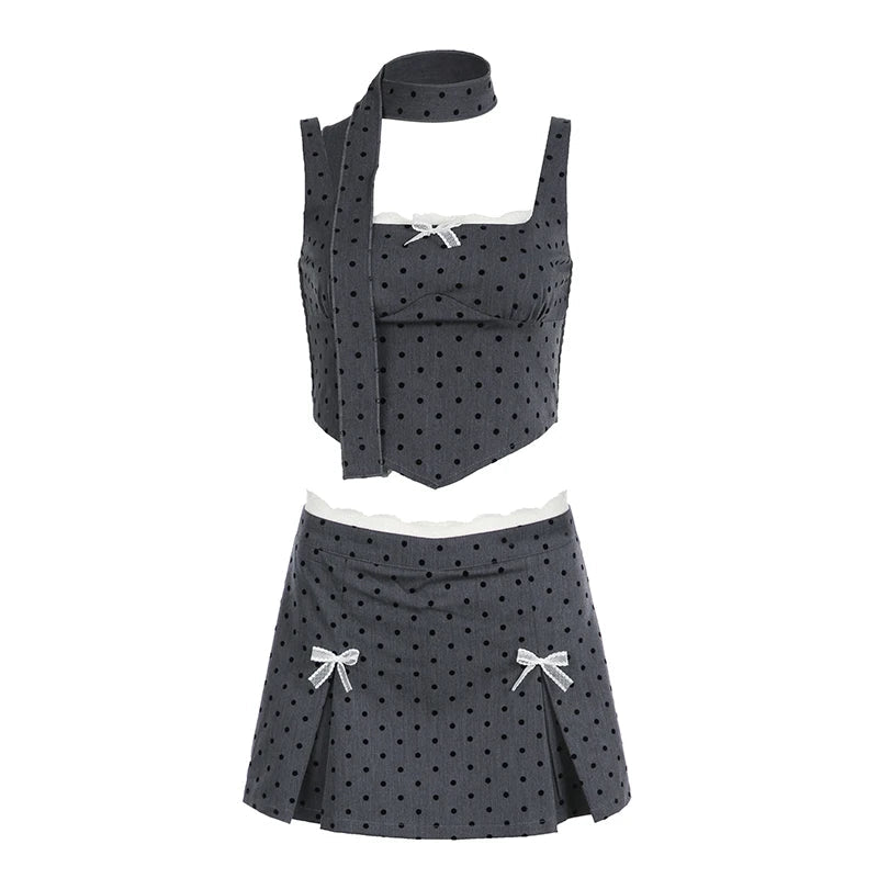 Chic Contrast Bow Lace Top - Y2K Fashion Meets Coquette Aesthetic for Effortless Style