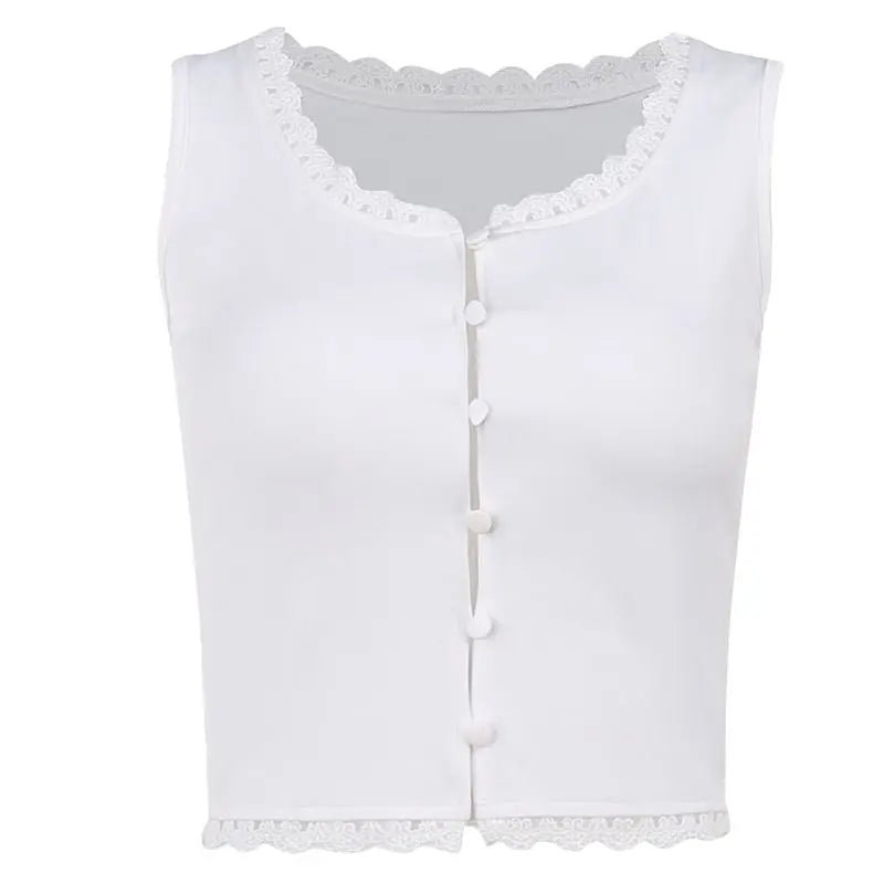 Chic Deep V-Neck Lace Tank Top for Y2K Fashion Lovers - Perfect for Coquette Aesthetic Outfits