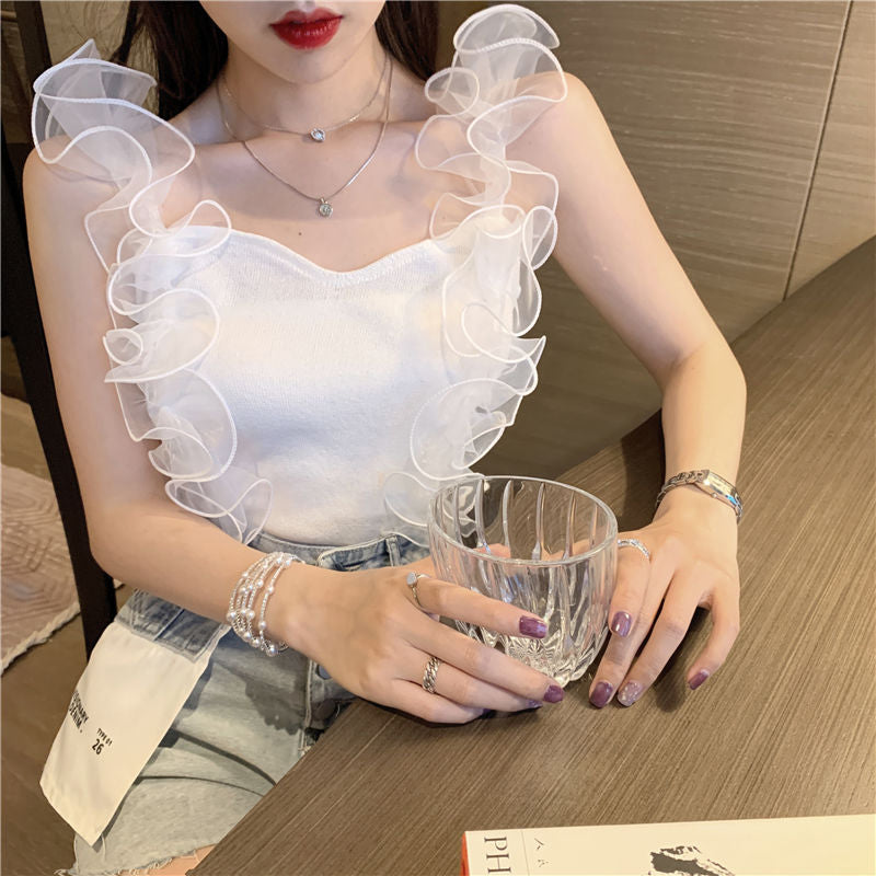 Chic Lace Stitching Corset Crop Top - Y2K Fashion Essential for Aesthetic Outfits