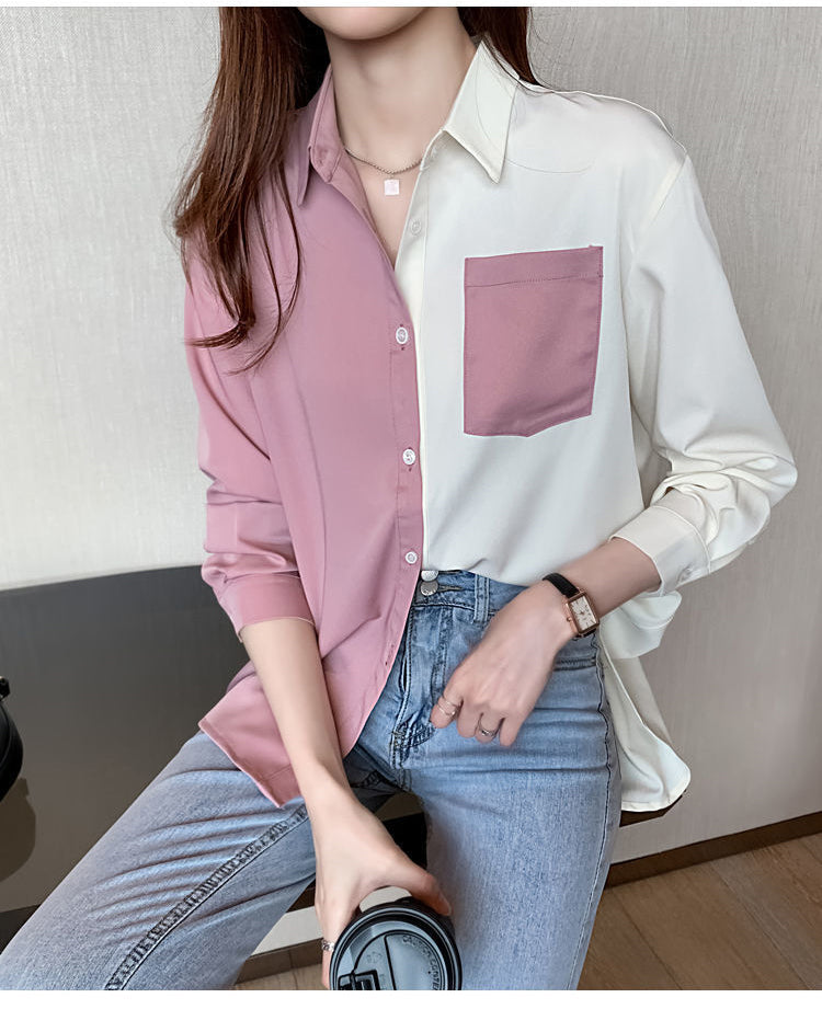 Chic Long Sleeve Blouse in Two Color Combinations - Perfect for Y2K and Coquette Aesthetic