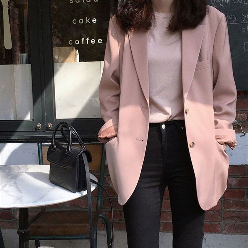 Chic Long Sleeve Pink Blazer - Elegant Y2K Fashion Staple for Stylish Outfits