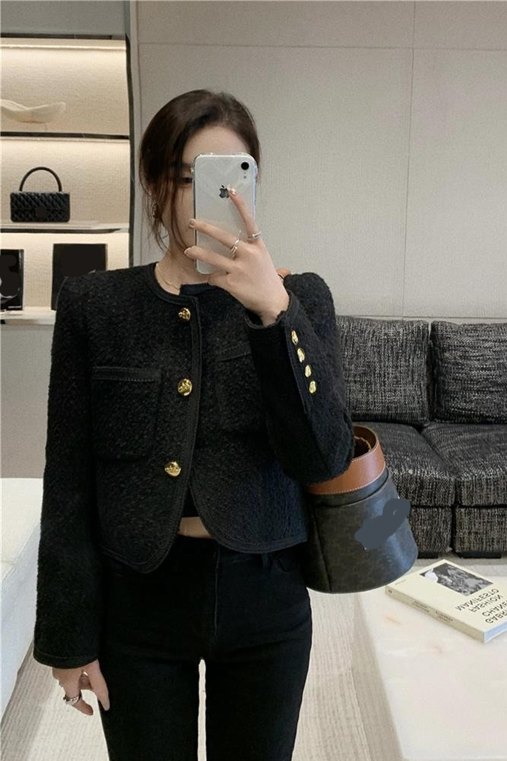 Chic Long Sleeve Solid Black Jacket for Y2K Fashion and Grunge Aesthetic Outfits