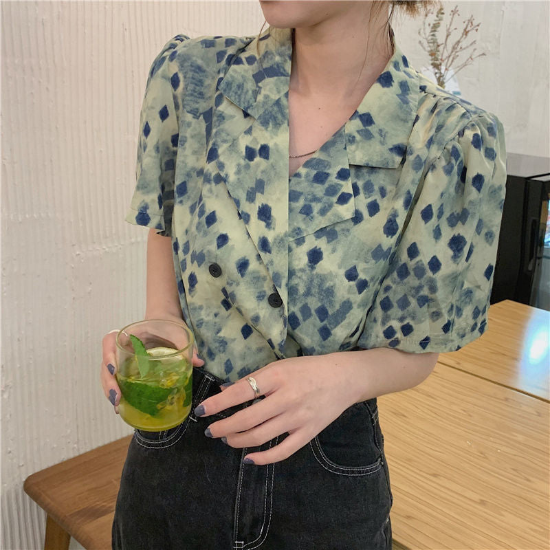 Chic Loose Notched Collar Blouse - Y2K Fashion Office Shirt for Effortless Style