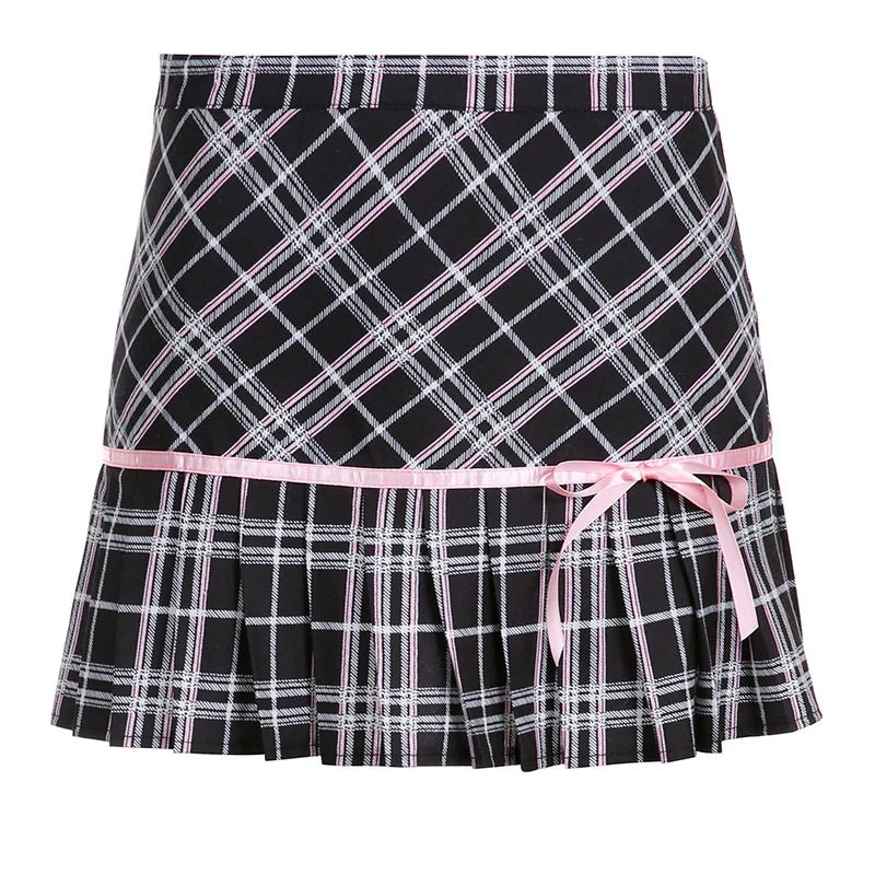 Chic Preppy Plaid Pleated Skirt for Y2K Aesthetic Outfits and Coquette Style