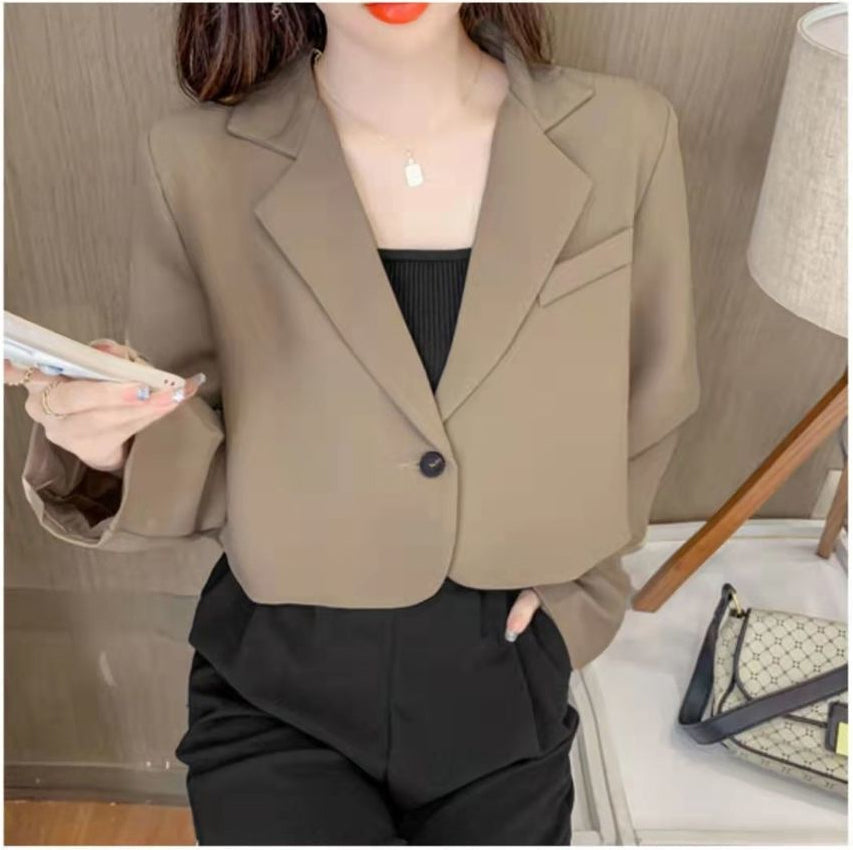 Chic Retro Office Crop Blazer for Y2K Fashion Lovers - Stylish and Versatile Aesthetic Top