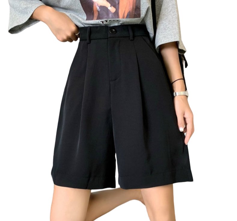 Chic Summer Black Wide-Leg Shorts for Effortless Y2K Aesthetic Outfits and Comfy Style