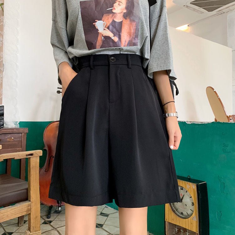 Chic Summer Black Wide-Leg Shorts for Effortless Y2K Aesthetic Outfits and Comfy Style