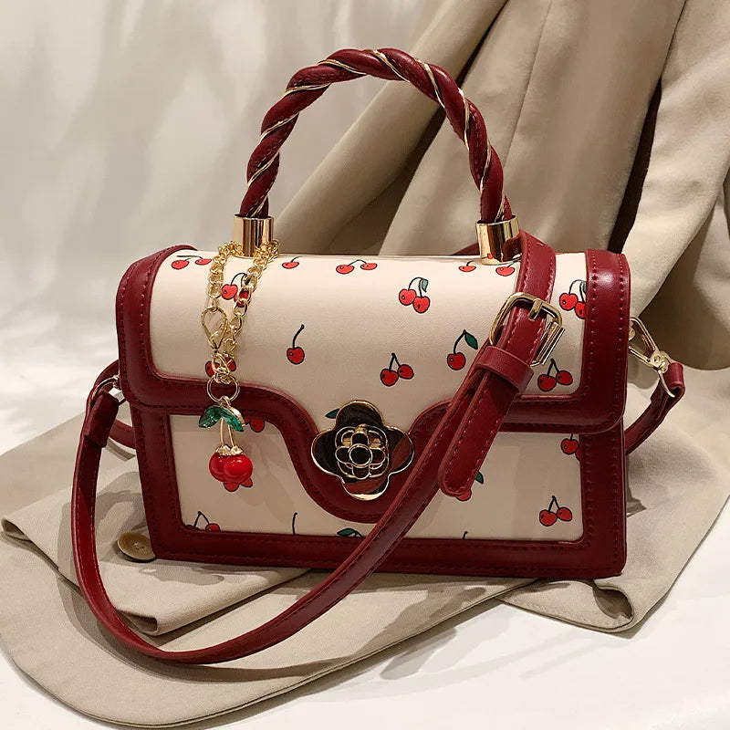 Chic Sweet Cherry Handbag - Y2K Aesthetic Cute Bag for Coquette and Grunge Styles