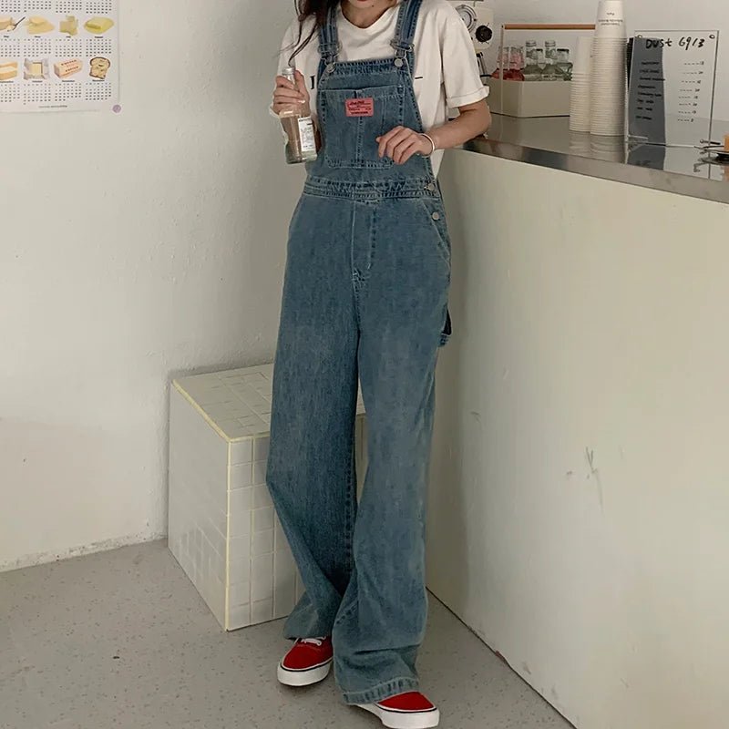 Chic Y2K Denim Baggy Jumpsuit for Effortless Coquette and Grunge Aesthetic Outfits