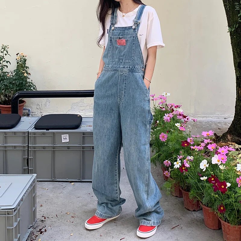 Chic Y2K Denim Baggy Jumpsuit for Effortless Coquette and Grunge Aesthetic Outfits