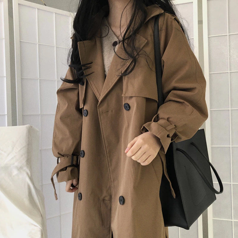 Chic Y2K Oversized Trench Coat for Effortless Style and Comfy Layering