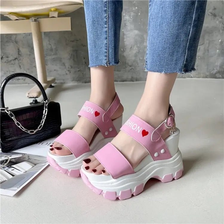 Chunky Platform Sandals for Y2K Aesthetic, Grunge Style, and Coquette Outfits