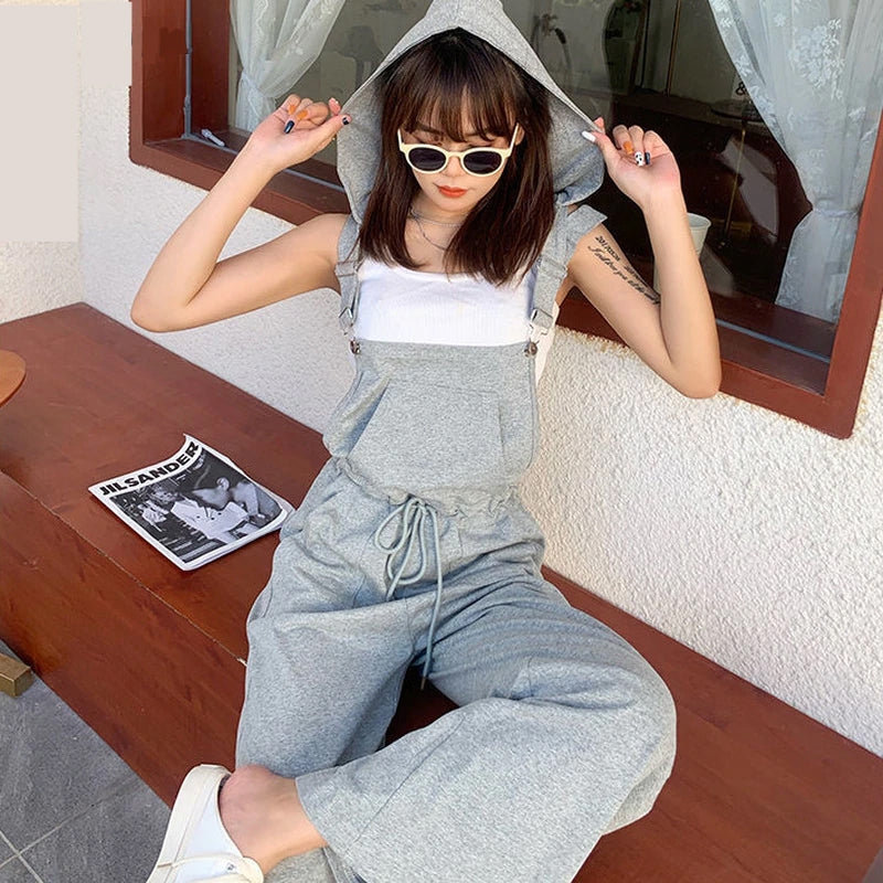 Comfy Loose Wide Leg Hooded Jumpsuit - Y2K Aesthetic Fashion for Effortless Style