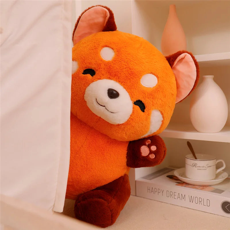 Coquette Aesthetic Red Raccoon Plush Toy - Cute Kawaii Stuffed Animal for Y2K Fashion Lovers