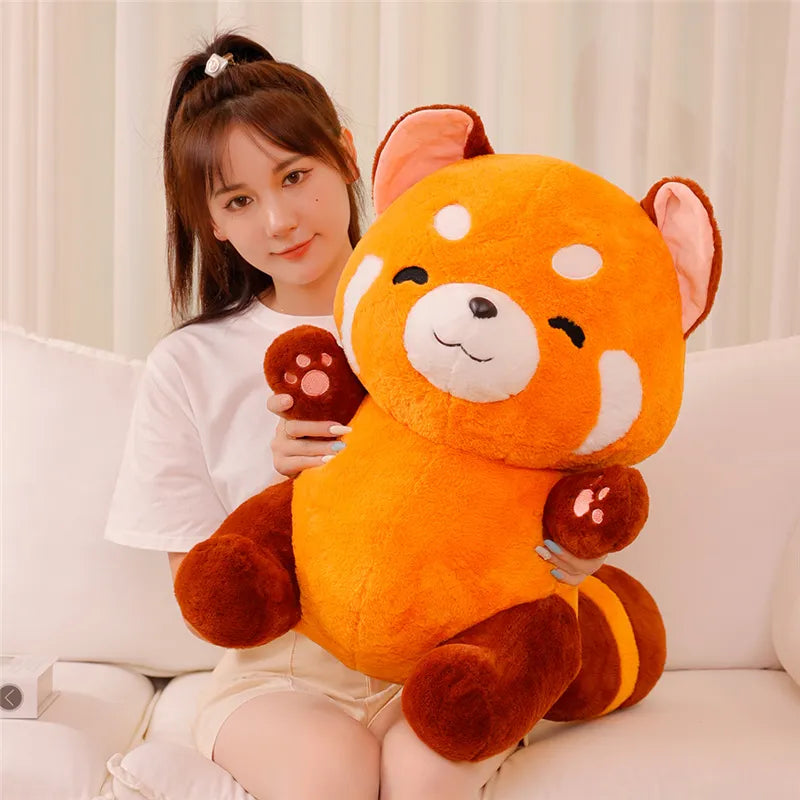 Coquette Aesthetic Red Raccoon Plush Toy - Cute Kawaii Stuffed Animal for Y2K Fashion Lovers