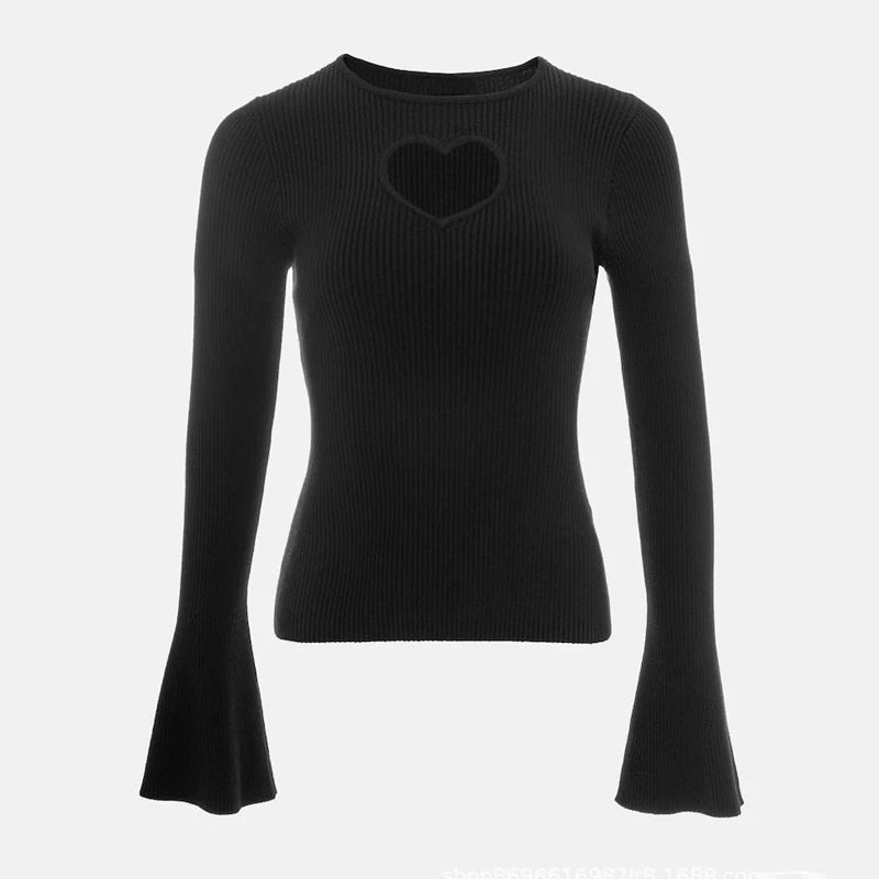 Coquette Aesthetic Ribbed Knit Top for Y2K Fashion Lovers and Cute Outfit Ideas