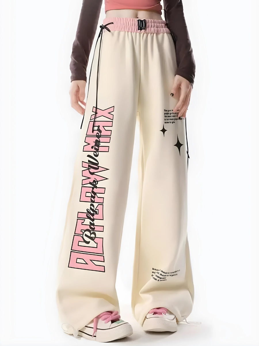 Coquette Aesthetic Soft Girl Lace-Up Sweatpants for Y2K Fashion and Comfy Outfits