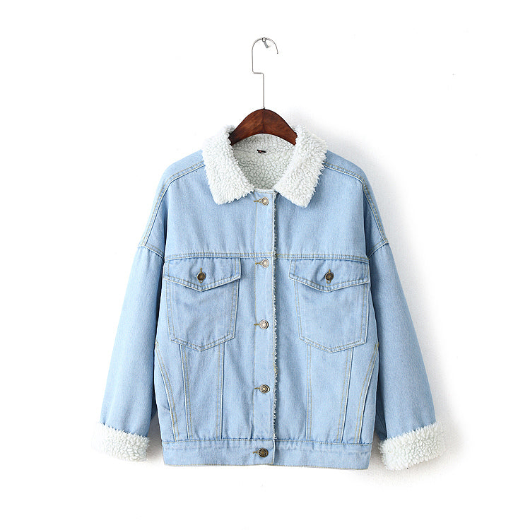 Coquette Aesthetic Winter Fur Denim Jacket for Y2K Fashion Lovers