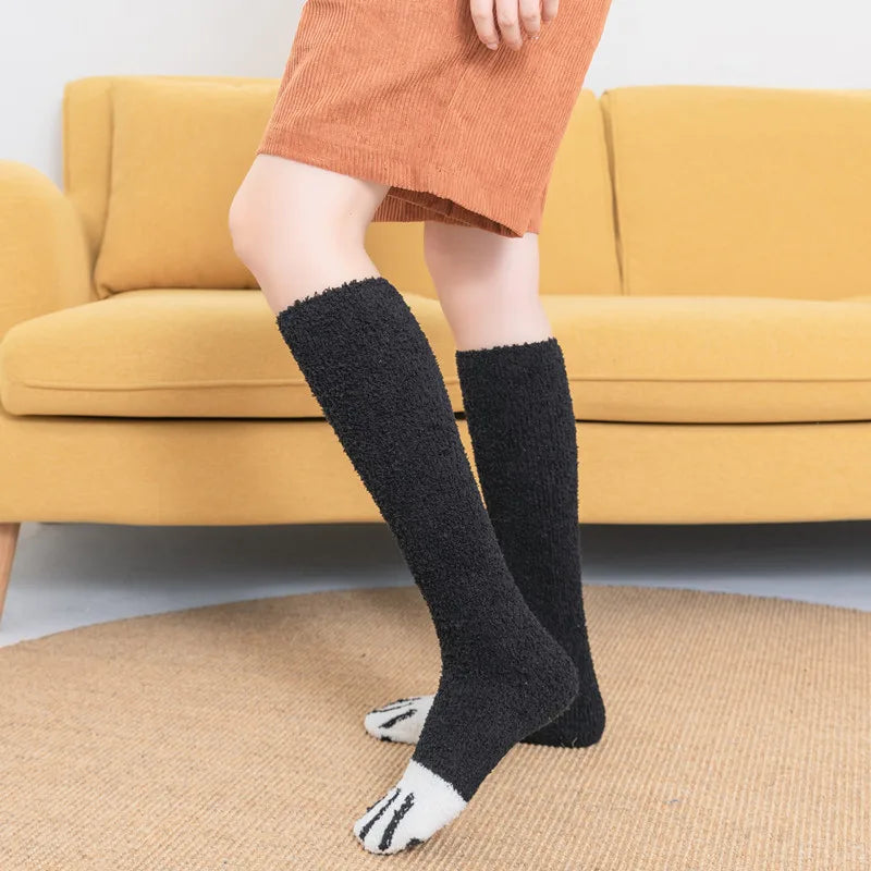 Cozy Cat Paw Warm Socks for Y2K Aesthetic and Cute Winter Vibes