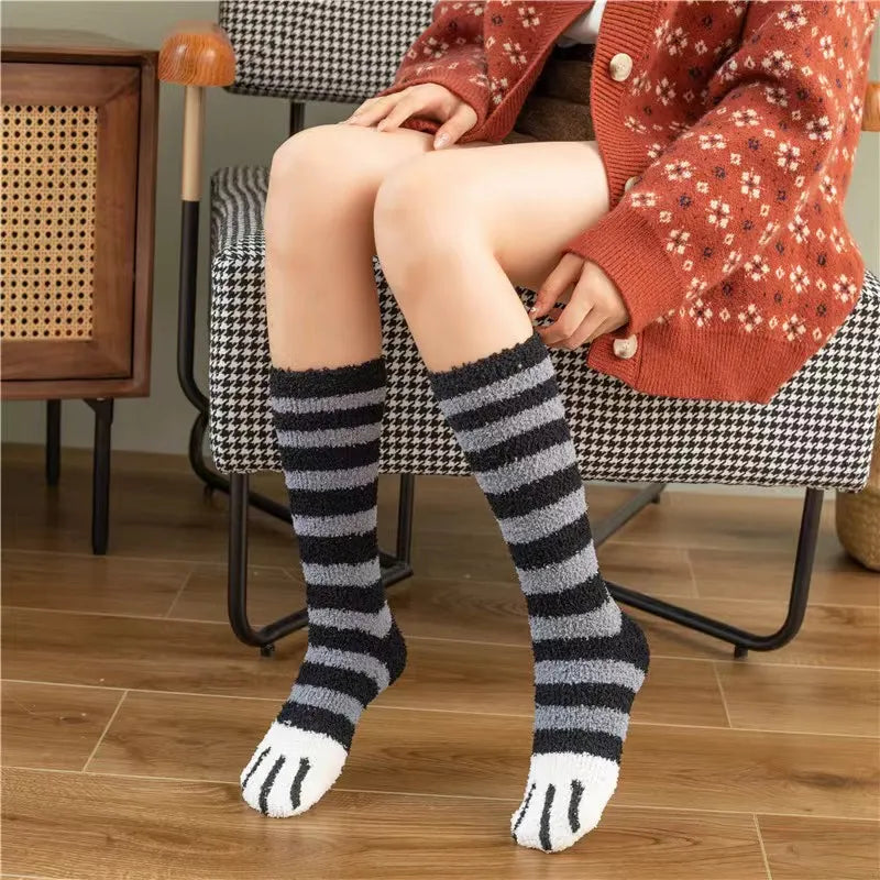 Cozy Cat Paw Warm Socks for Y2K Aesthetic and Cute Winter Vibes