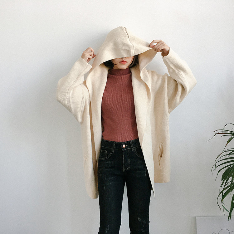 Cozy Knitted Hooded Cardigan for Y2K Aesthetic and Comfy Layering