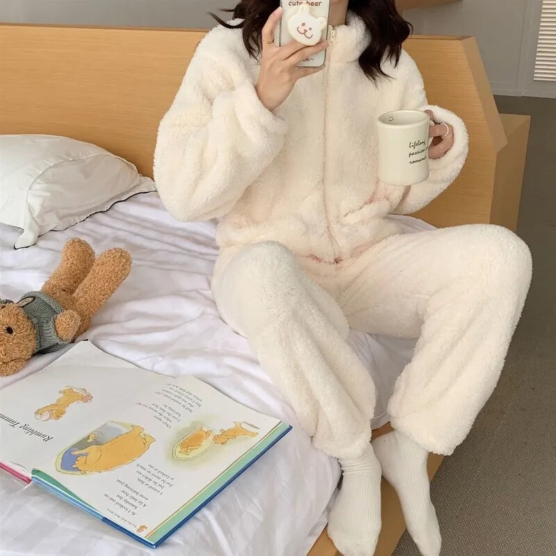 Cozy Korean Warm Pajamas for Y2K Aesthetic Sleepwear and Comfy Nights