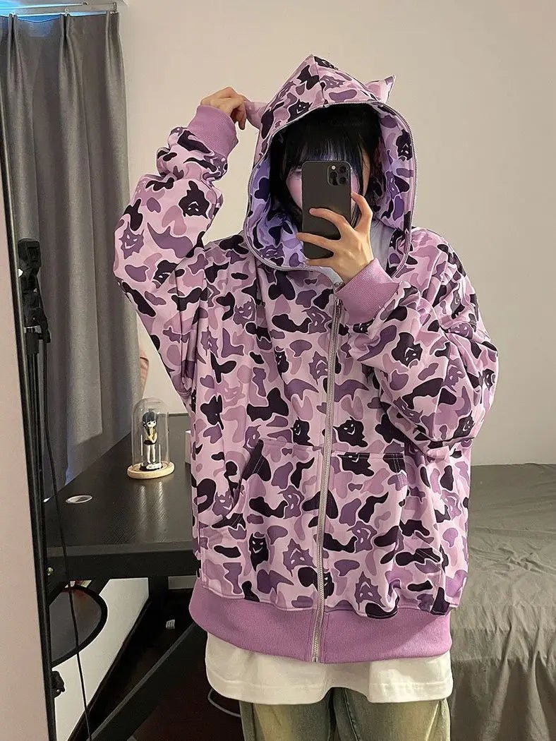 Cozy Leopard Print Y2K Hoodie for Trendy Aesthetic Outfits and Comfy Style