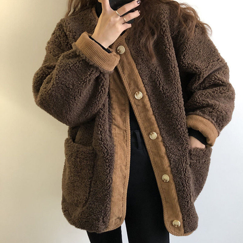 Cozy Long Sleeve Retro Parka Jacket for Y2K Aesthetic and Grunge Style Outfits