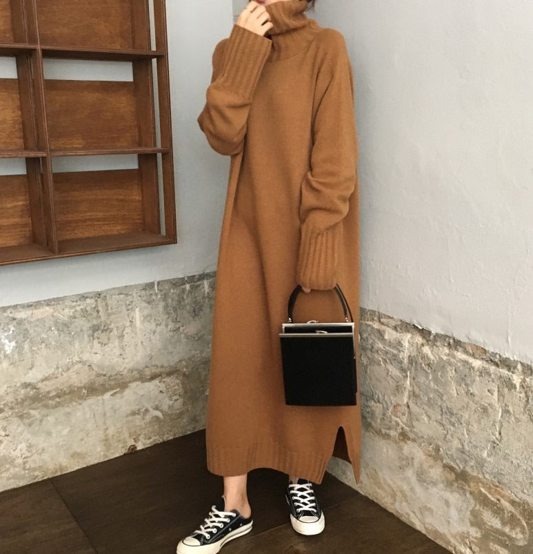 Cozy Oversized Knitted Sweater for Y2K Aesthetic and Grunge Style Outfits