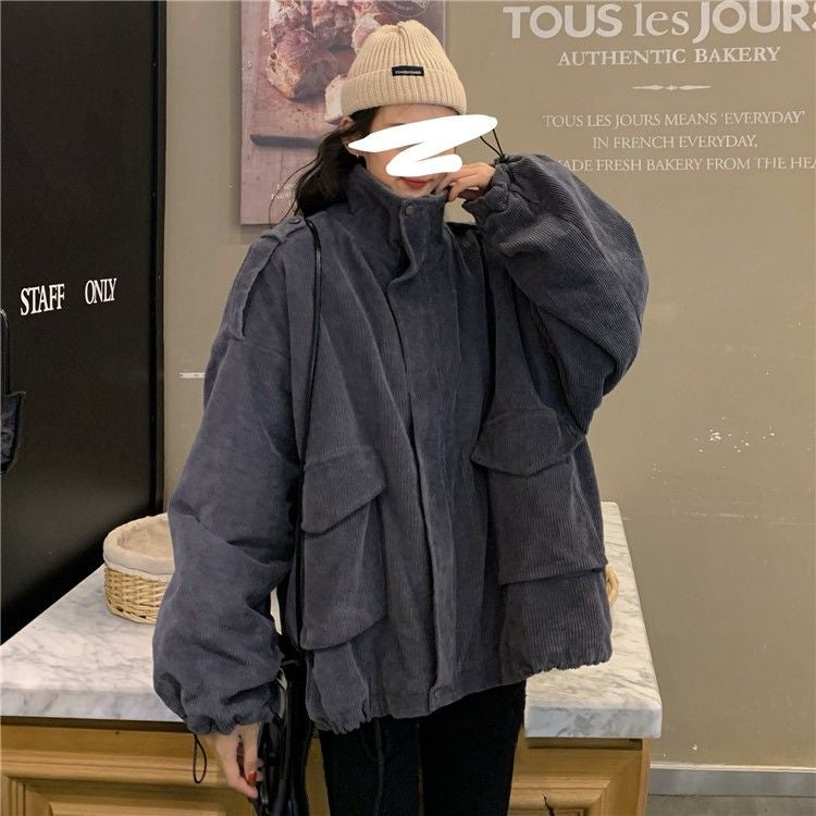 Cozy Retro Thickened Parka Jacket for Y2K Aesthetic and Grunge Style Outfits