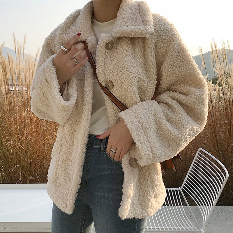 Cozy Soft Shearling Winter Jacket for Y2K Aesthetic and Grunge Style Outfits