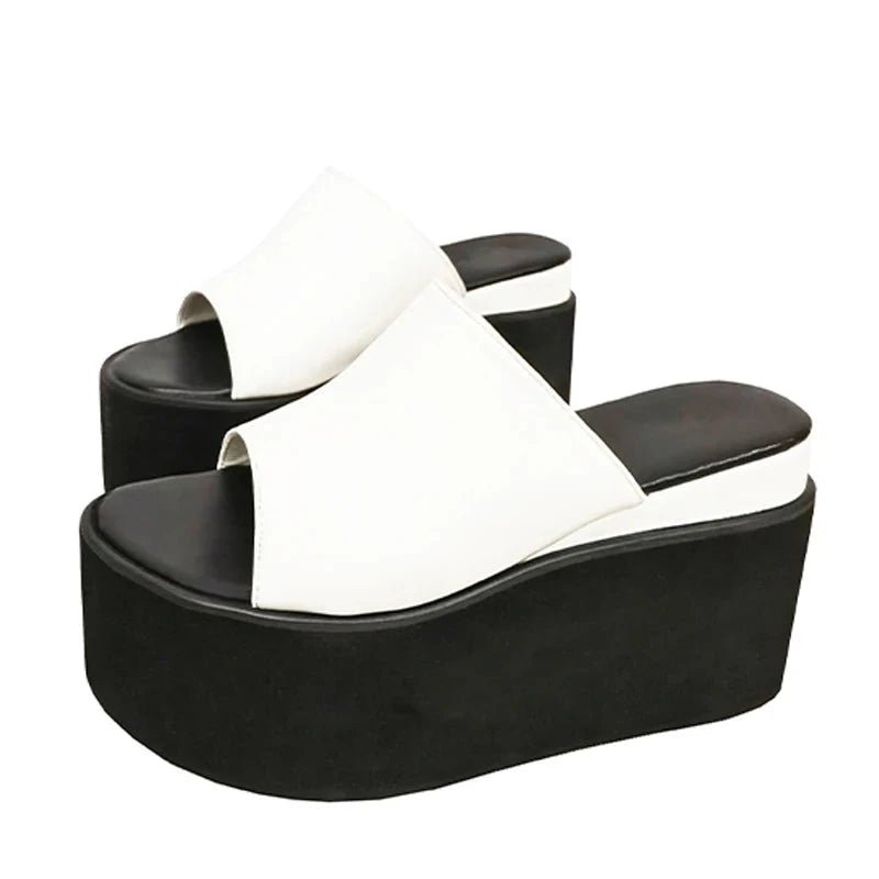 Cozy Wedge Open Slippers for Y2K Fashion Lovers - Perfect for Comfy Aesthetic Outfits