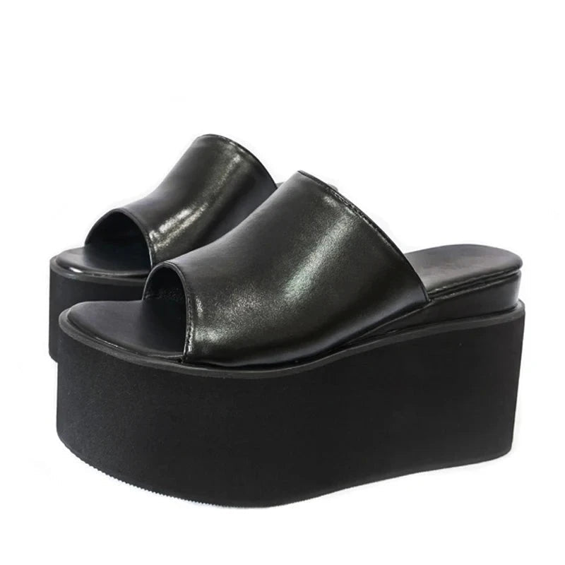 Cozy Wedge Open Slippers for Y2K Fashion Lovers - Perfect for Comfy Aesthetic Outfits