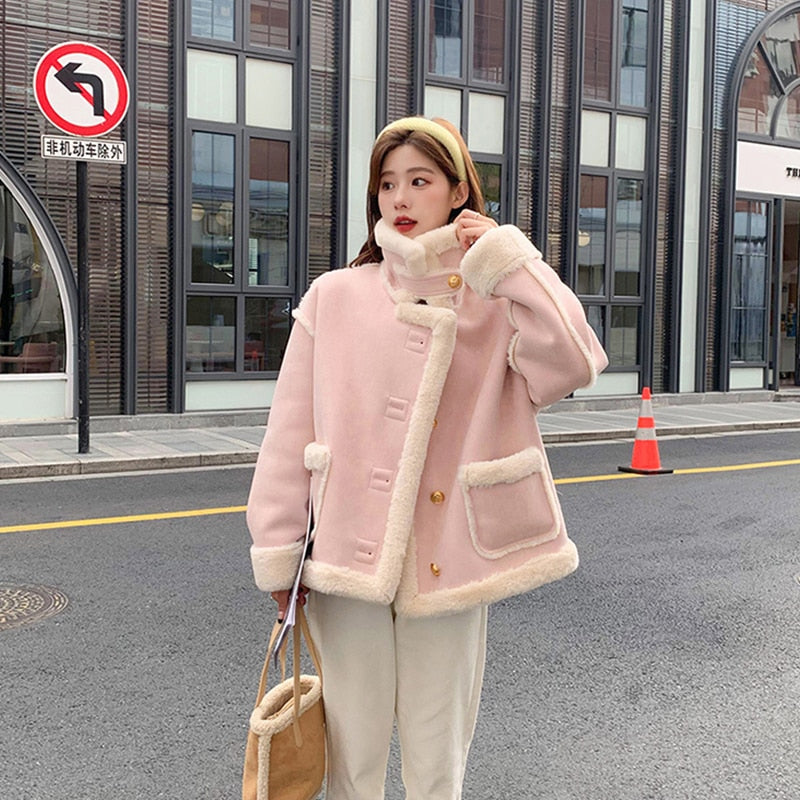 Cozy Winter Korean Coat - Y2K Aesthetic Outerwear for Chic Layering and Style